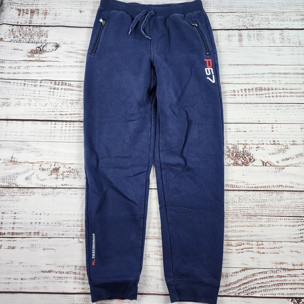 Polo Sport Ralph Lauren P67 Jogger Sweatpants Boys Size XL 18-20 Blue Fleece